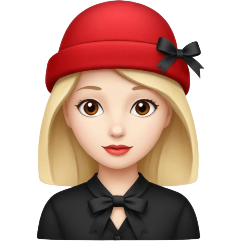 Ladies red hat with ribbon  emoji