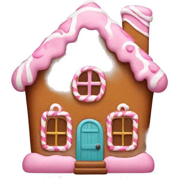 Pink gingerbread house emoji