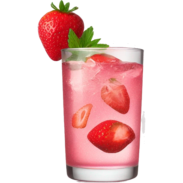 Pink gin with strawberry emoji