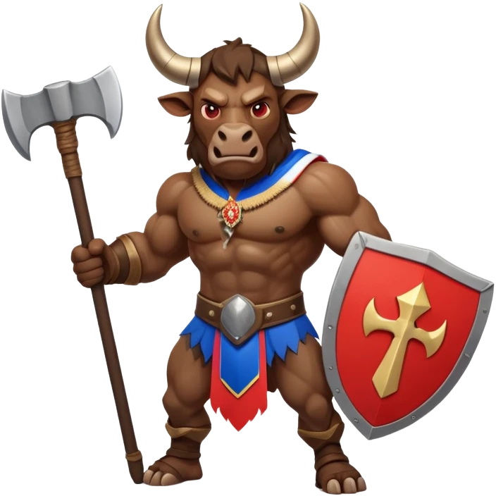 minotauro with axe and russian flag emoji