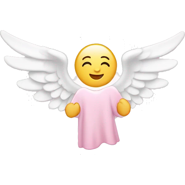 Light pink star with white angel wings emoji
