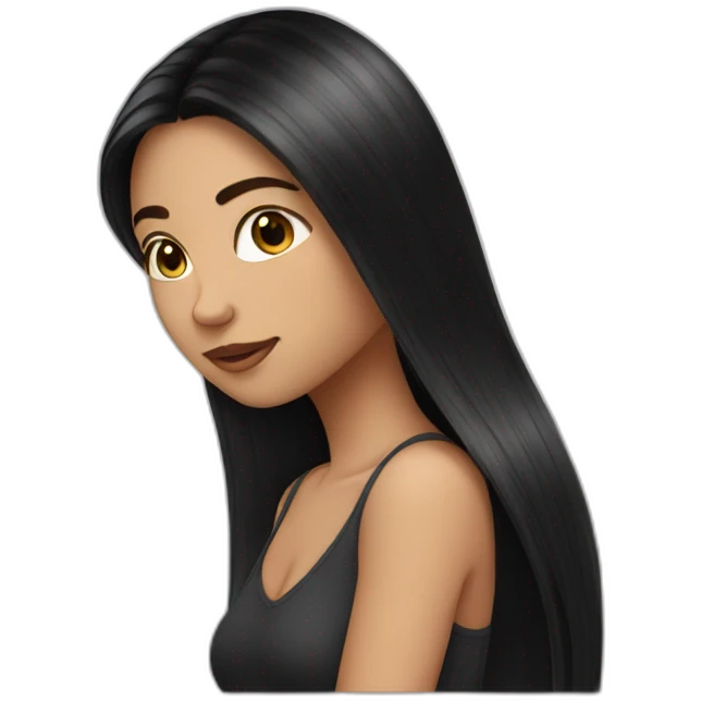 girl long black straigh hair emoji