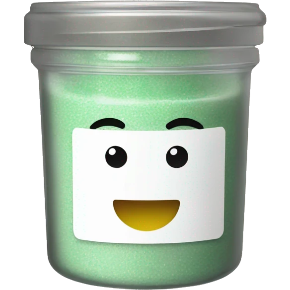 body scrub pot with label emoji