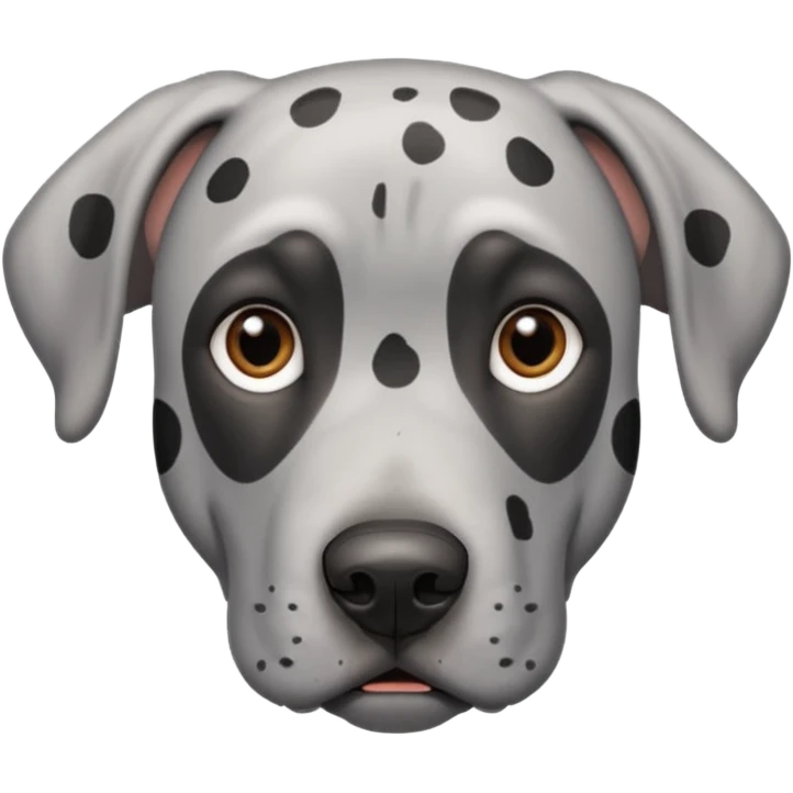 Gray Great Dane with black spots  emoji