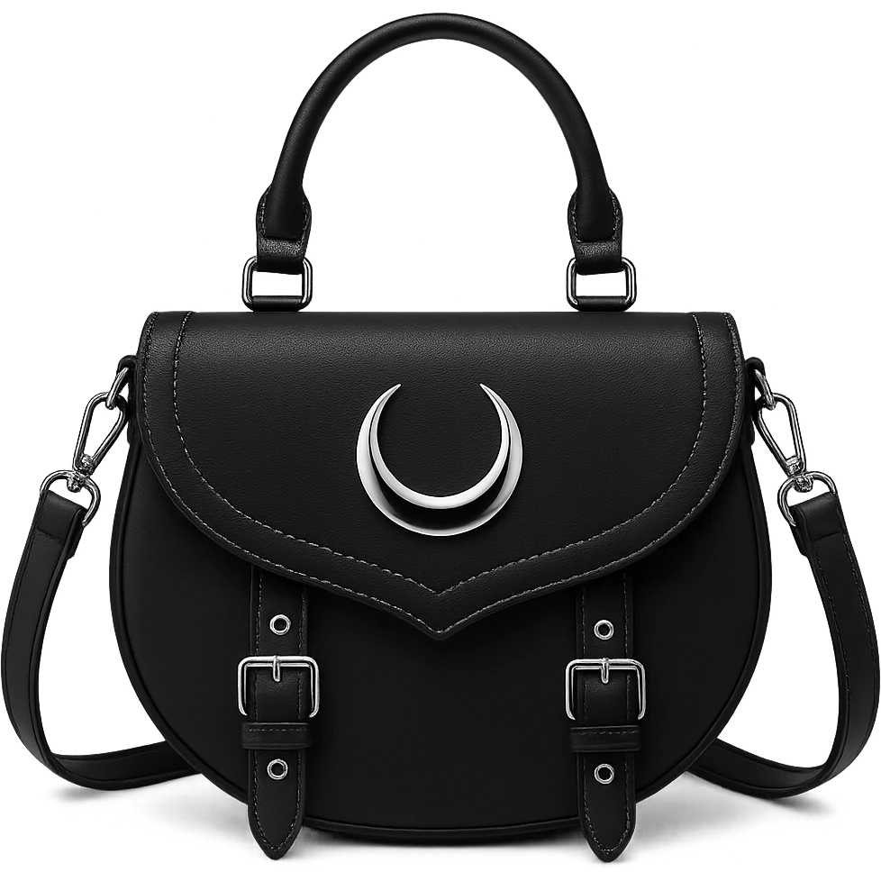 Back white goth purse without background emoji