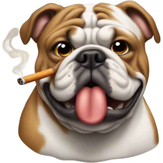 english-bulldog-smoking emoji