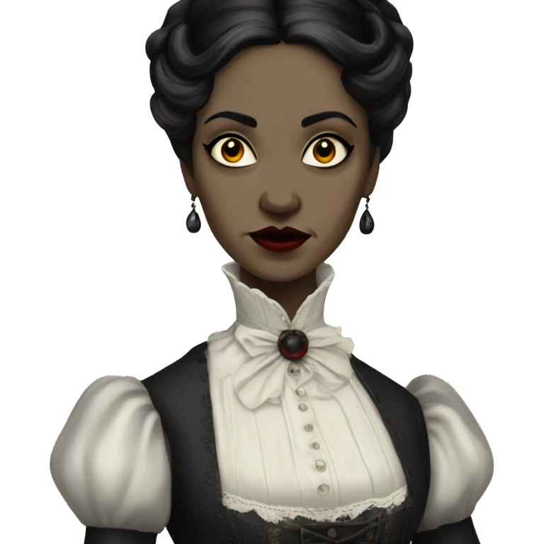Victorian era vampire woman with black hair emoji