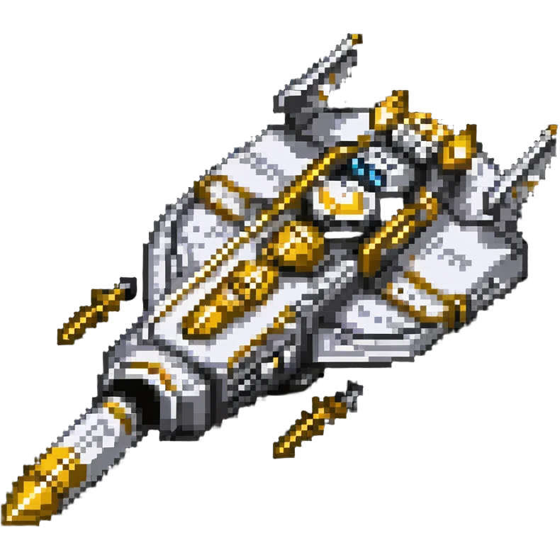 Space warship from Golden Son with gold details emoji