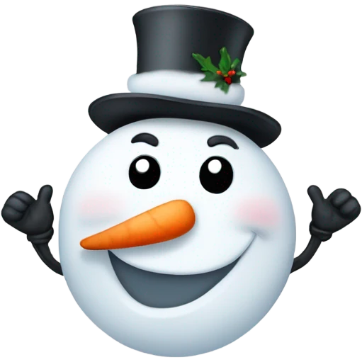 Snowman winking thumbs up emoji