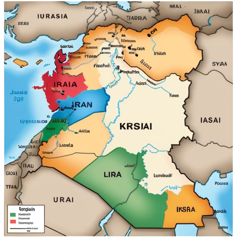Map of Kurdistan showing the Kurdish region across Turkey, Iraq, Iran, and Syria emoji
