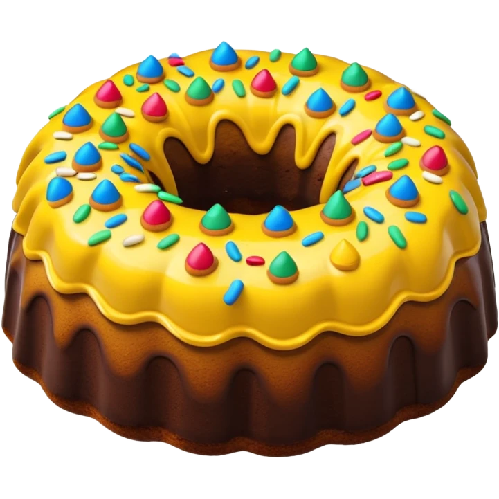  bundt cake with colorful pieces inside of it emoji