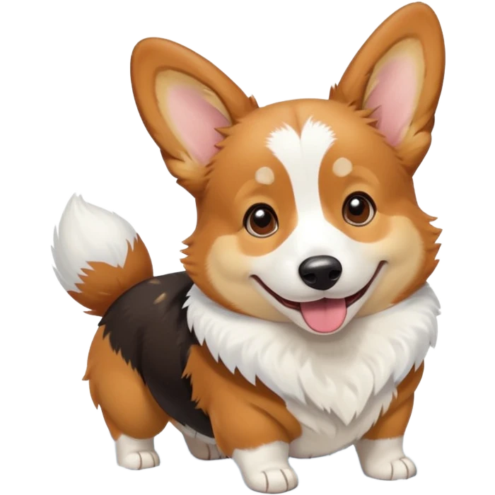 tricolor corgi in snow emoji