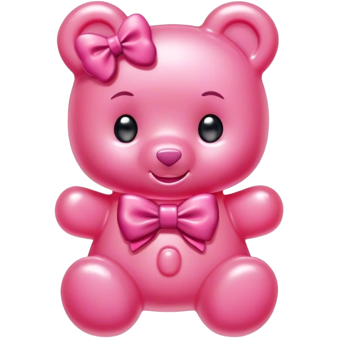 pink girl gummy bear with bow emoji