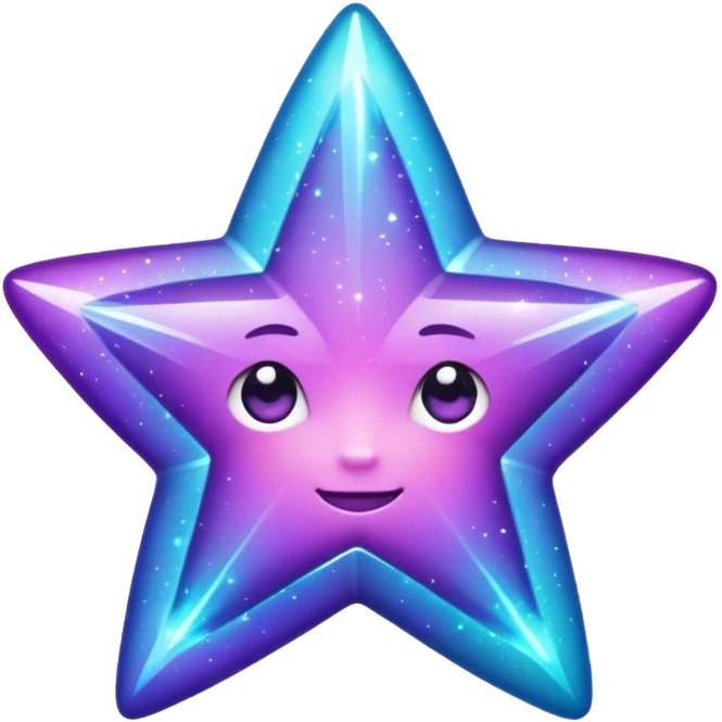 glitter purple and cian star emoji