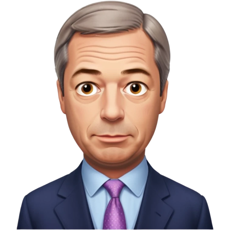 Nigel Farage, headshot, standing emoji
