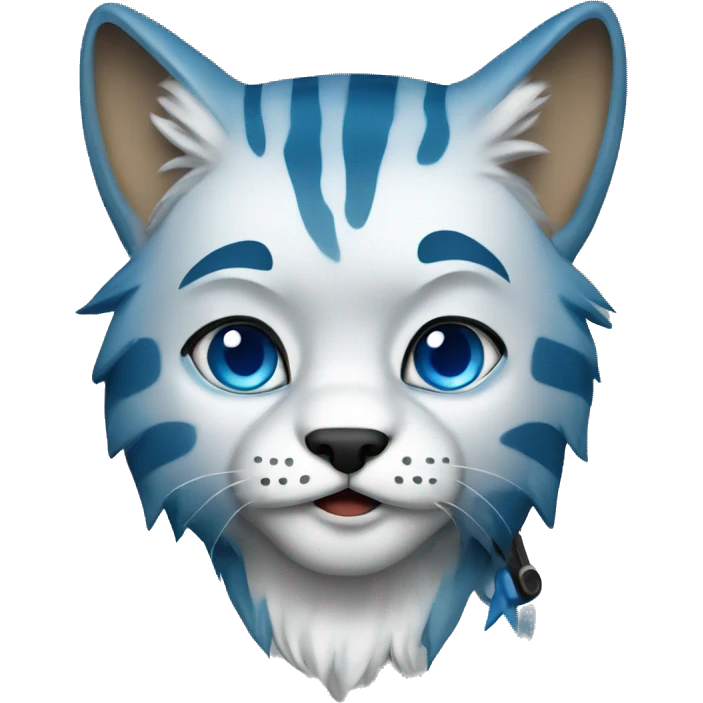 A blue lynx with a laptop emoji