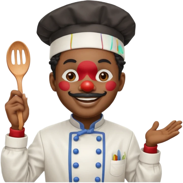 black clown chef emoji