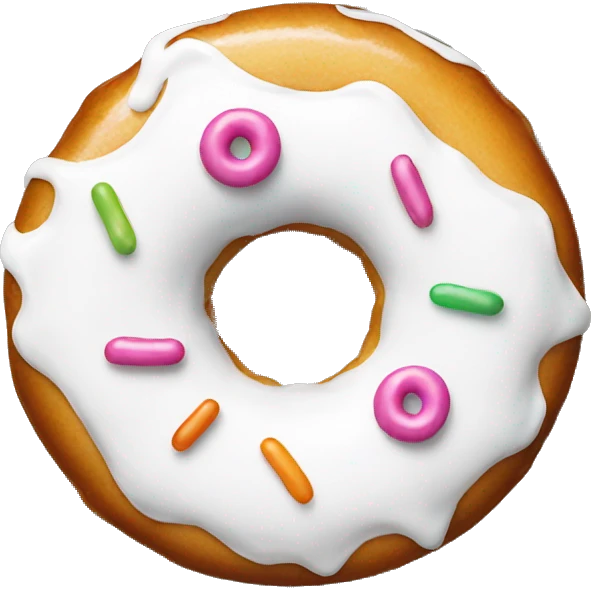 Donut in white glaze emoji