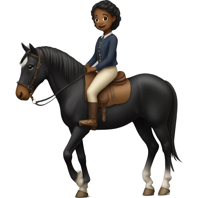 Fille noire qui fait du cheval emoji