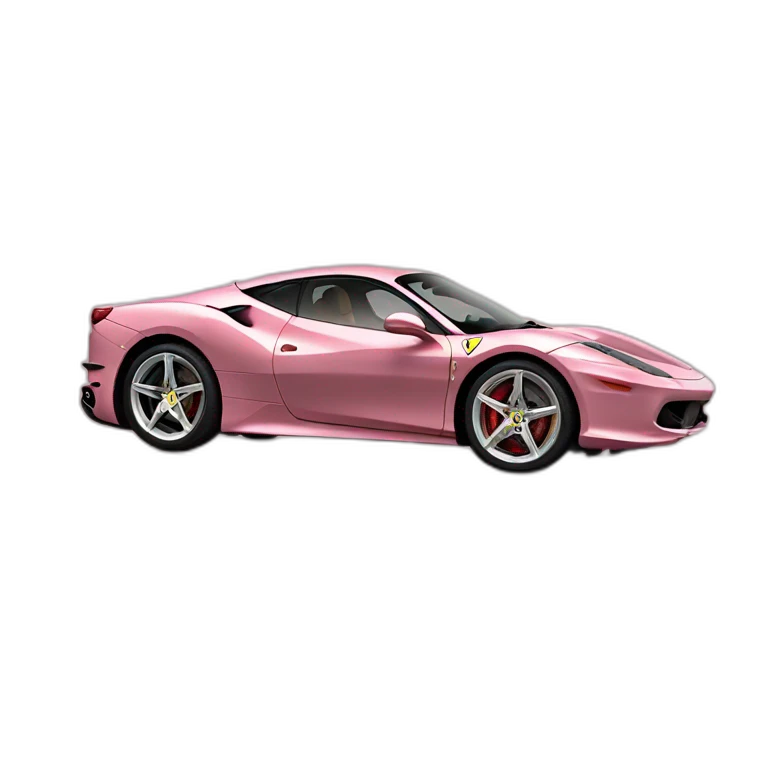 Ferrari de couleur rose emoji