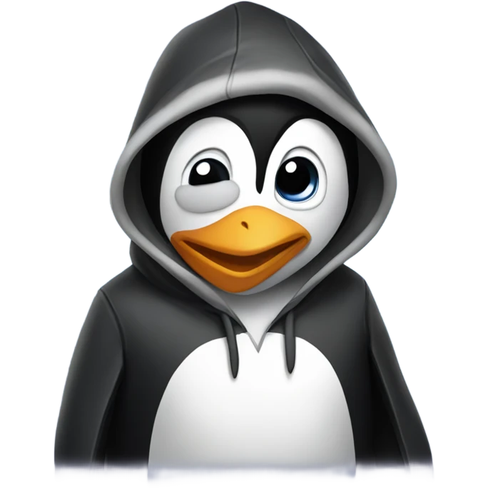 penguin wearing a hoodie emoji
