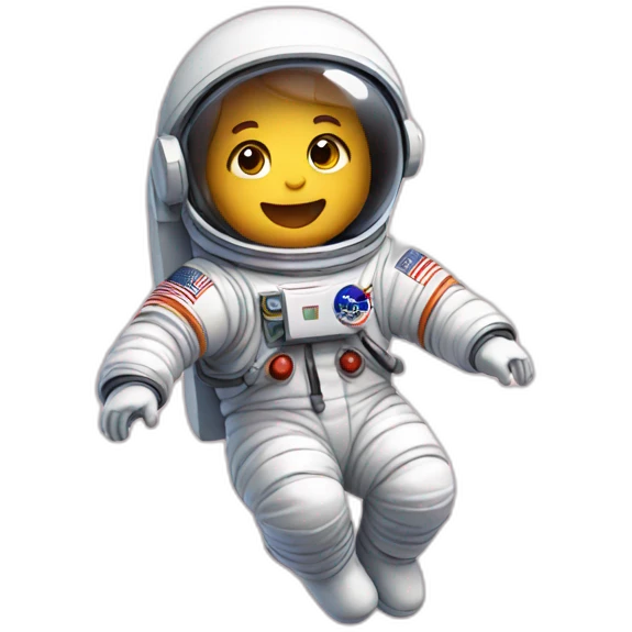 falling astronaut cute emoji