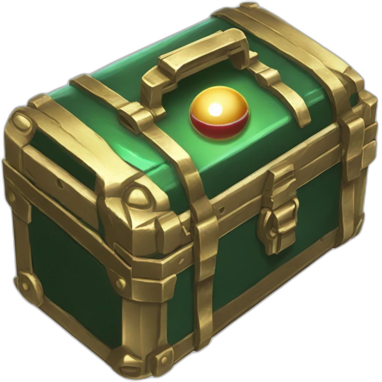 Pokemon Game LootCase Color DarkGreen Rich Treasure Legendary Epic Pokeballs Pokemons and Pokemon Items Inside this have Shiny Glow emoji