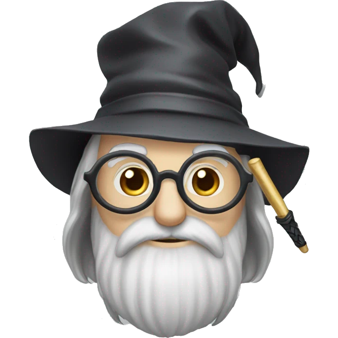 Professor Albus Dumbledore with wand emoji