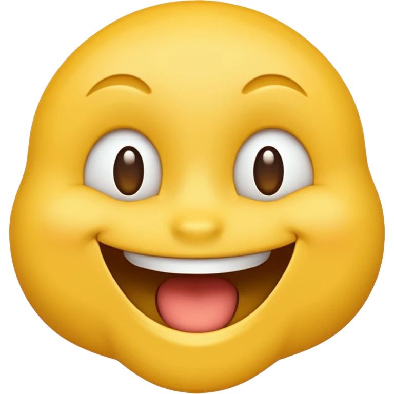 create an like yellow emoji that looks teally relaxed and smiles more on one site than another like one part of the mouth is wider up then the other. ONE part of the mouth should smile more then the other party emoji
