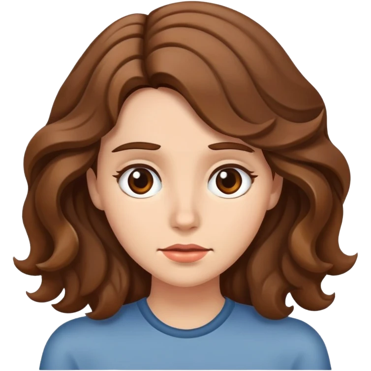 Brown wavy hair woman who is impatient t emoji