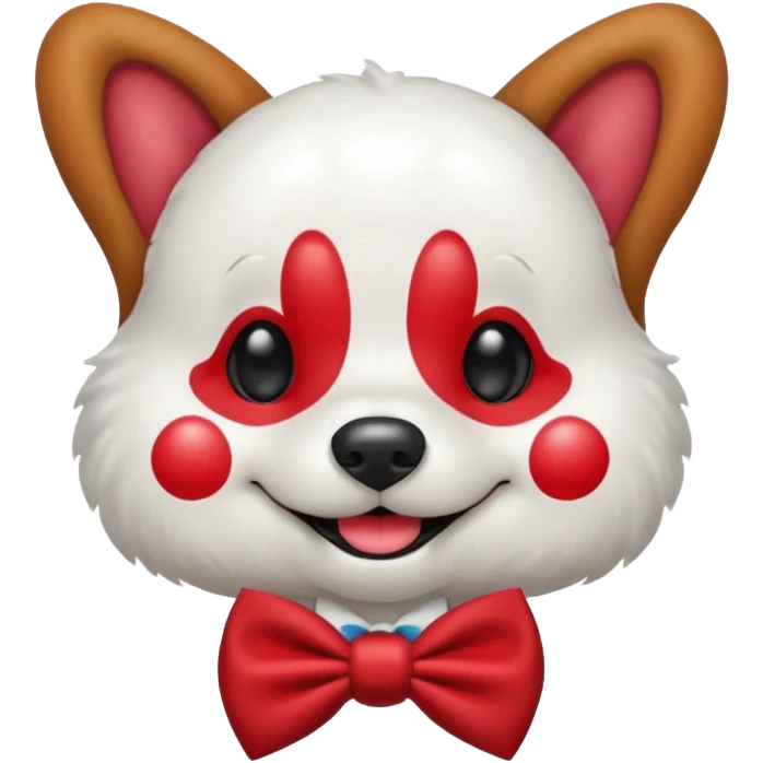 Dog clown, tie bow emoji