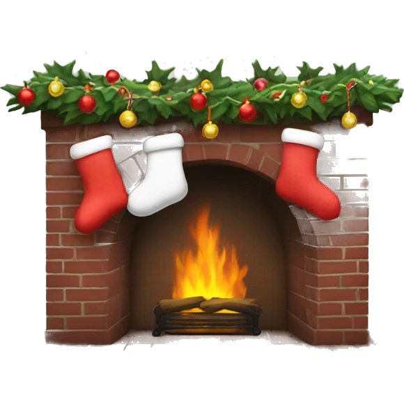 Fireplace whit Christmas socks  emoji