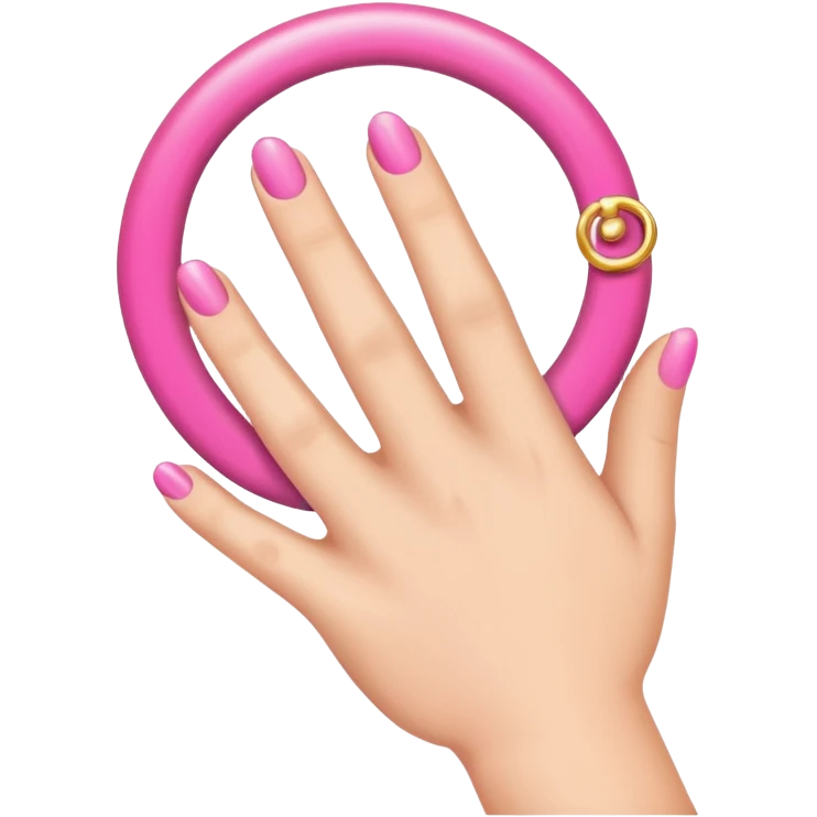 hand with pink ring emoji