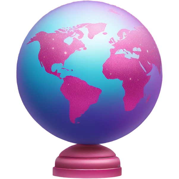 Pink ombre globe with glitter  emoji