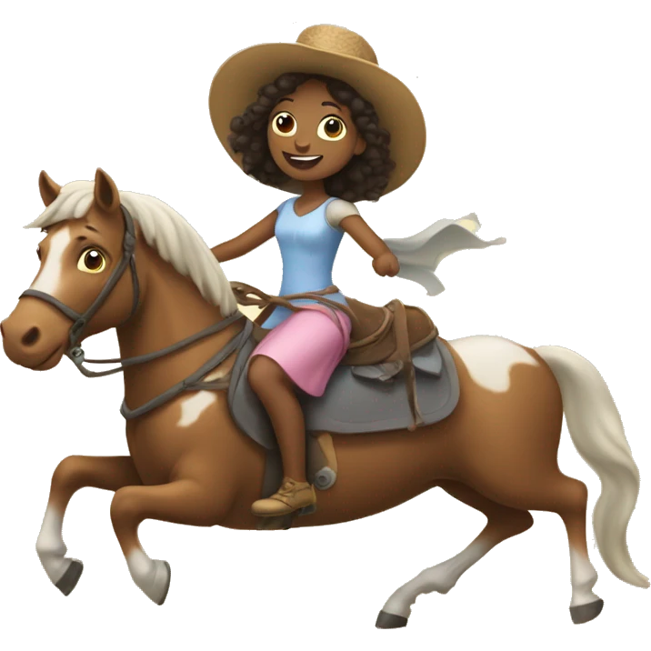Princess riding a dog riding a horse riding a cow riding a bicycle  emoji