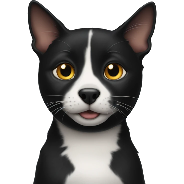 Black cat with jack russel emoji