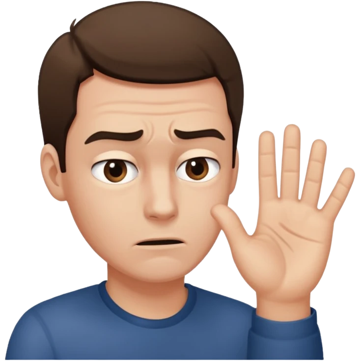 Un homme possessif qui essaye d’attraper quelqu’un avec sa main emoji