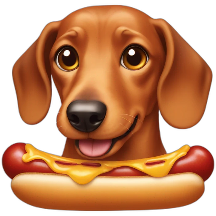 Dachshund in a hotdog emoji