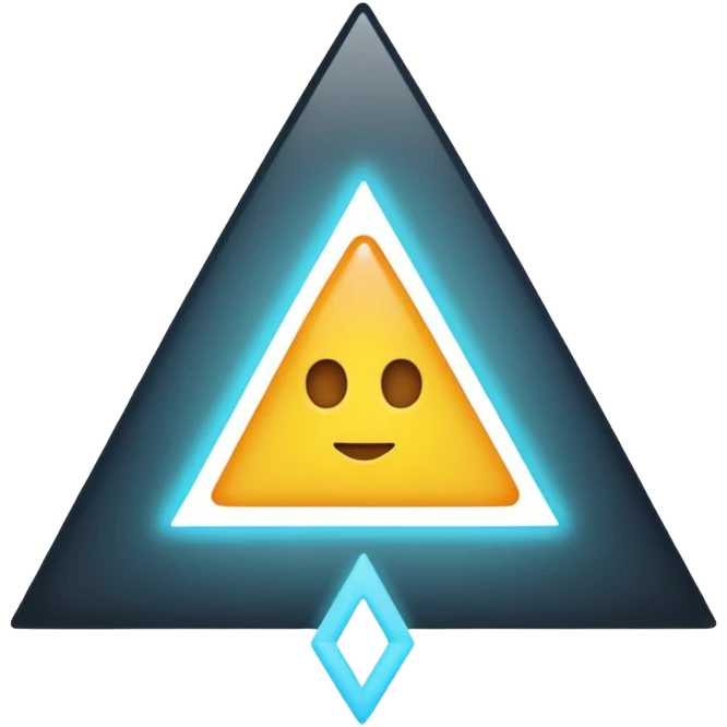 iOS style emoji, minimal summoning symbol, three dots triangle emoji