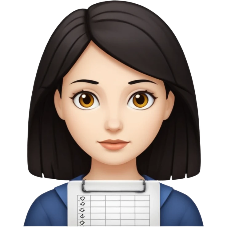 white woman dark hair character sheet emoji