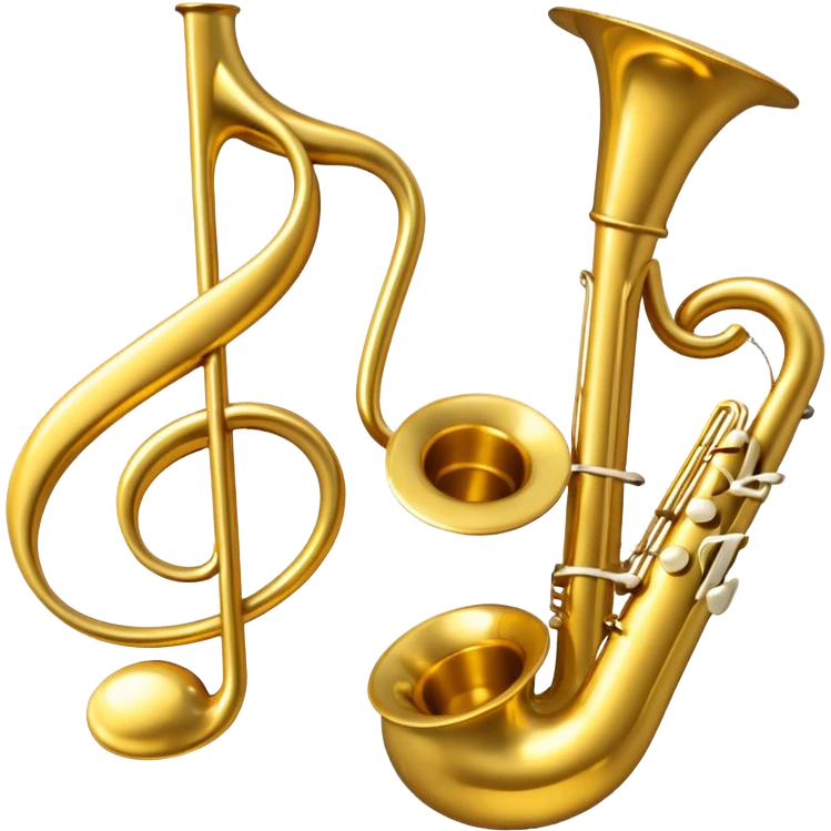 drei musiknoten in goldfarben, kein notenschlüssel. emoji