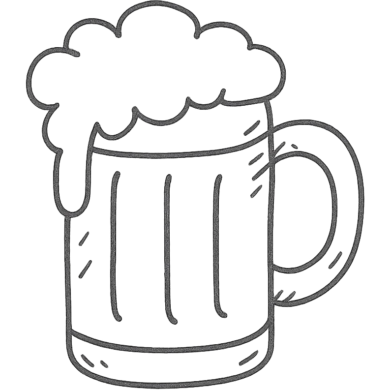 hand-drawn outlined beer mug icon emoji