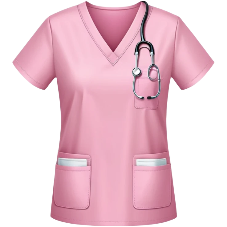 light pink medical scrubs uniform folded neatly without any human wearing it emoji