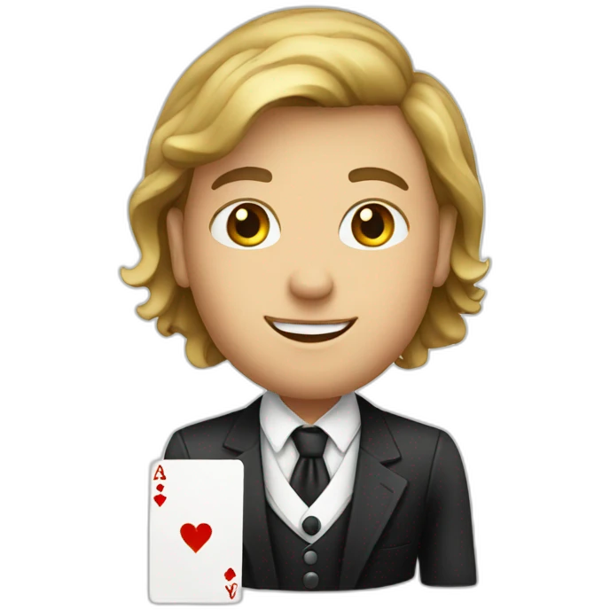 croupier with cards emoji