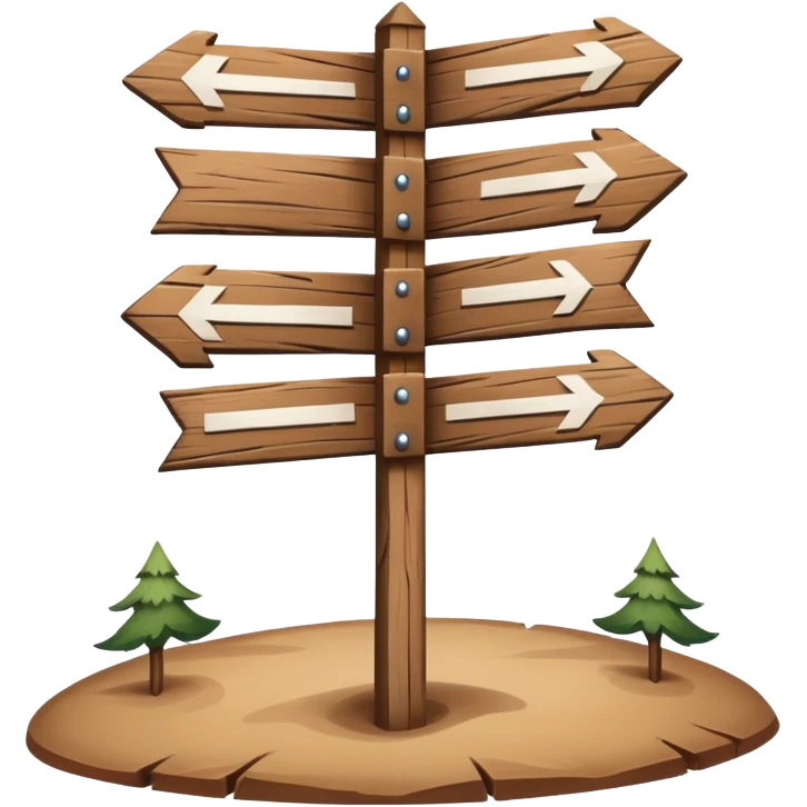 signpost with different paths emoji