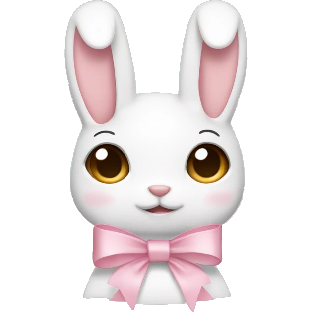 White banny and light pink bow emoji
