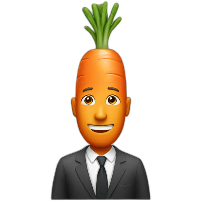 A man looking like a carrot emoji