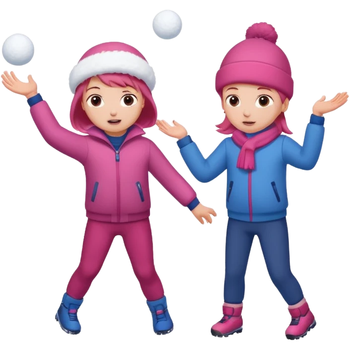 snowball fight pair emoji