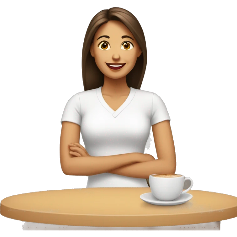 Mujer blanca con pelo cafe emoji