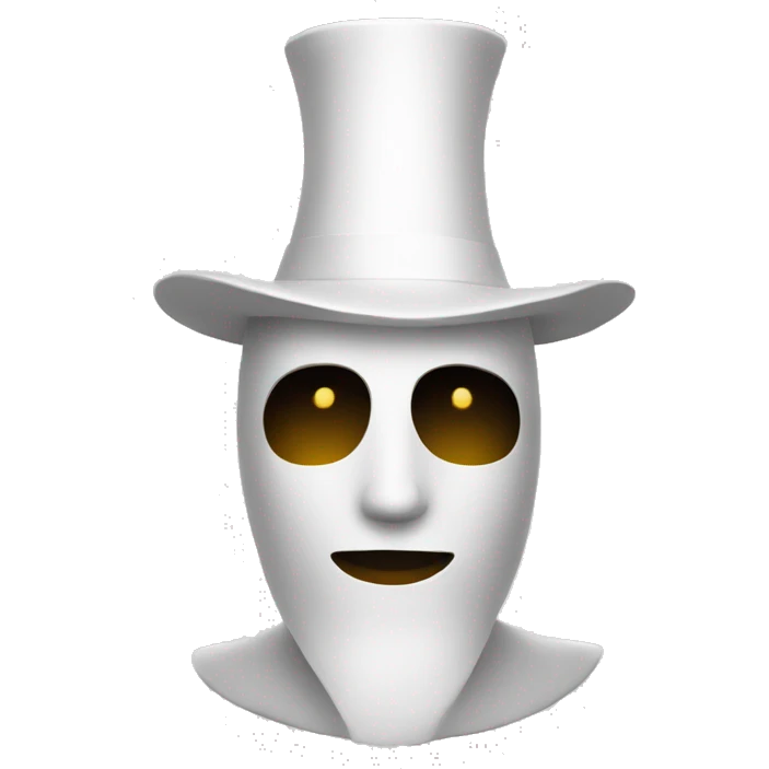 A man wearing a white gown with a tall pointed whit hat/mask. emoji